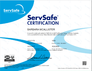 ServeSafe Certified