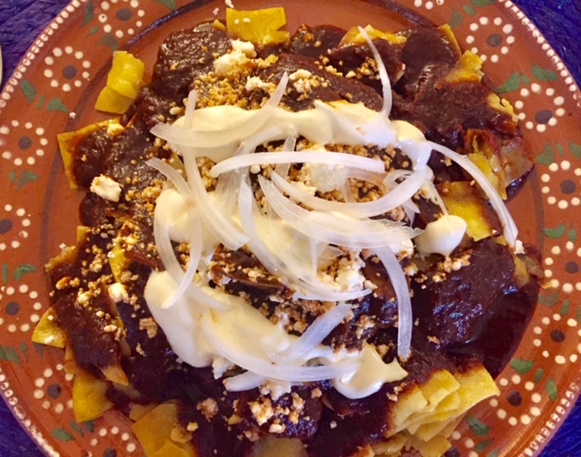 Chilaquiles in pasilla